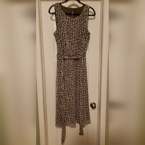 MSK dress brown w cream